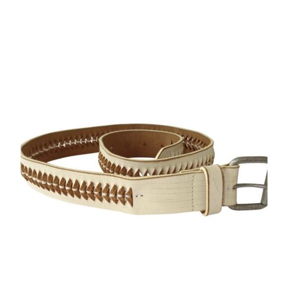 Maje Erin’s Leather Belt Women Boho Festival Big Buckle Large Distressed main image 5